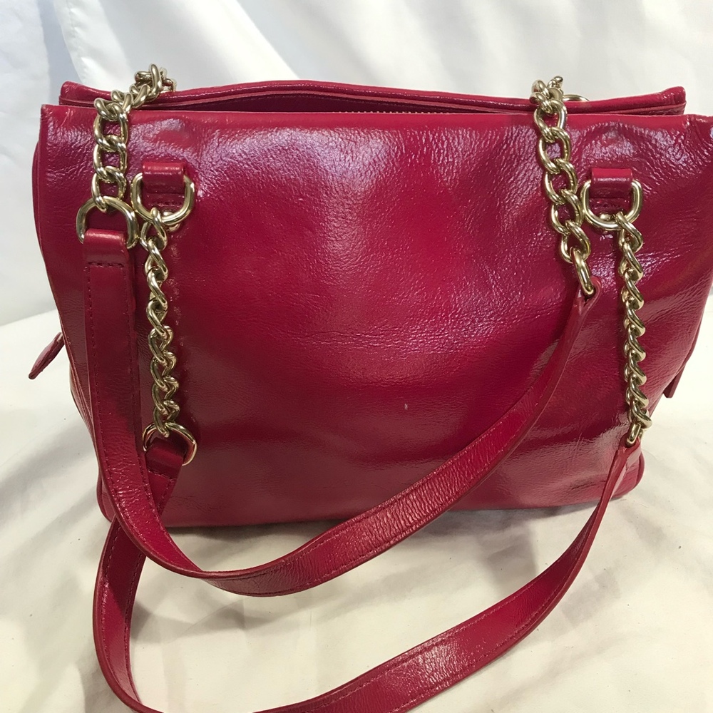 Kate Spade Dark Pink Leather Shoulder Bag with Chain Strap - Picture 2 of 8